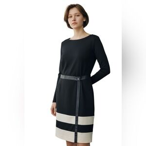 ✨ Lauren Ralph Lauren Elegant Black and Cream Dress